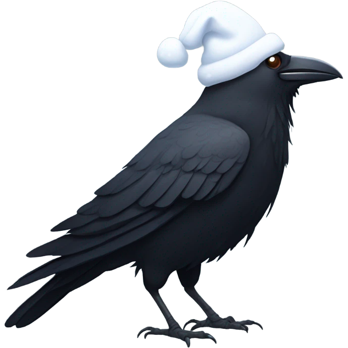 Crow with snow on head emoji
