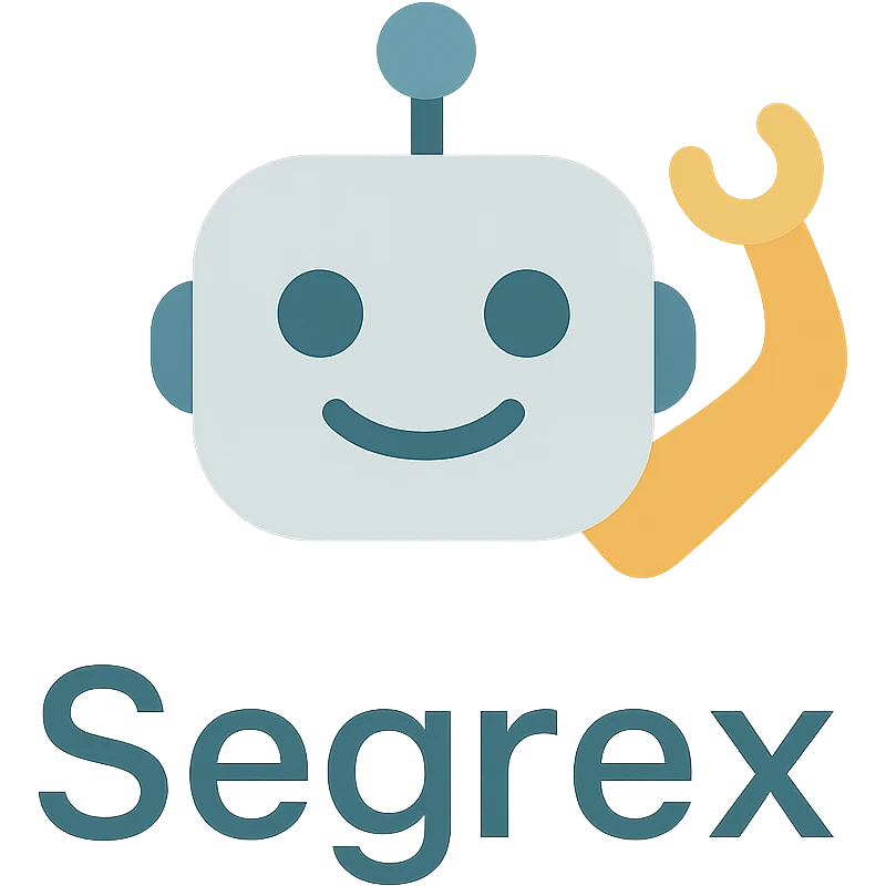 smiling robot head with an elbow sign and the word 'Segrex' emoji
