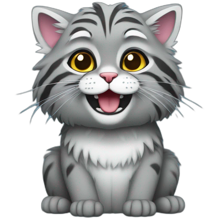 Manul cat partying emoji