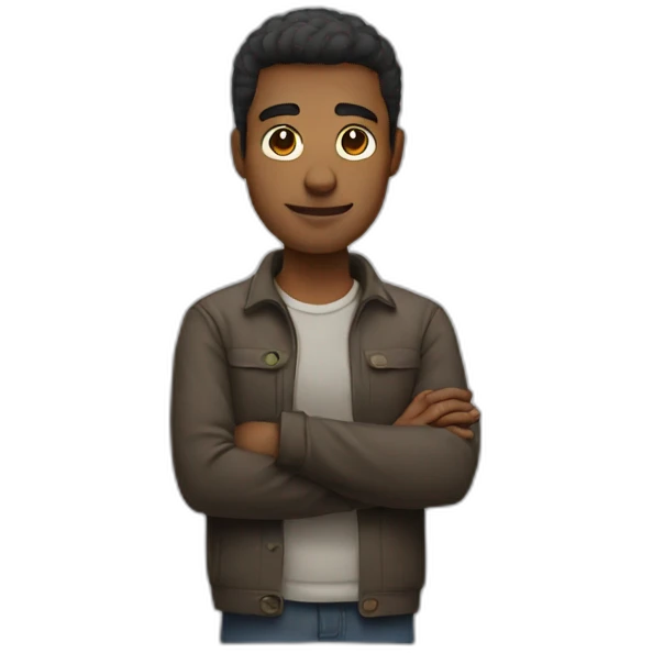 man standing with hands crossed emoji