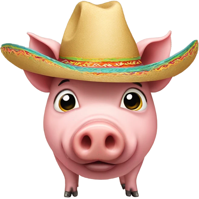 Pig wearing a sombrero emoji