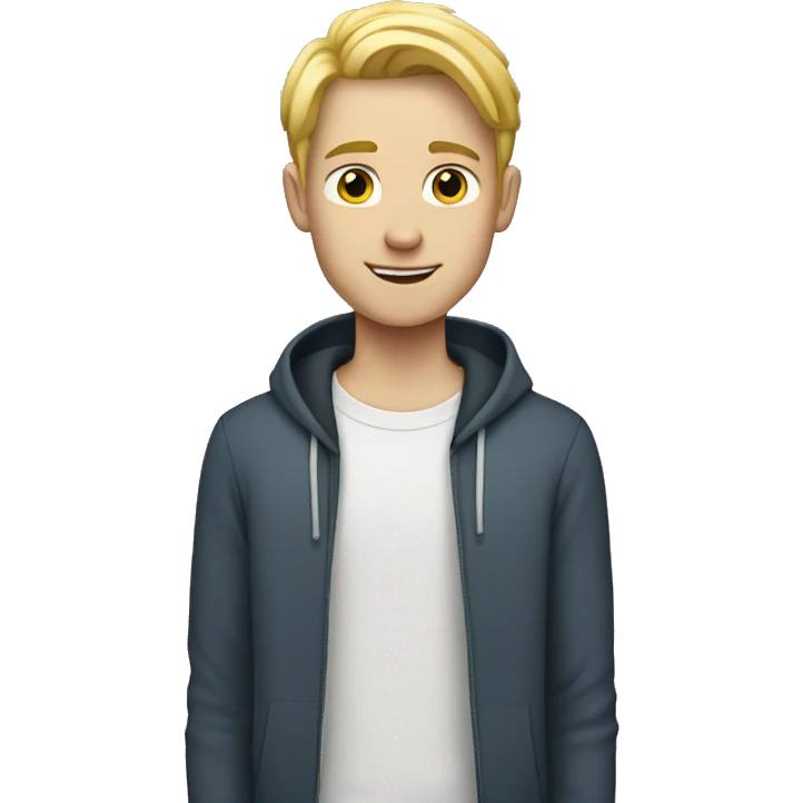Teenage white male with blond hair standing emoji