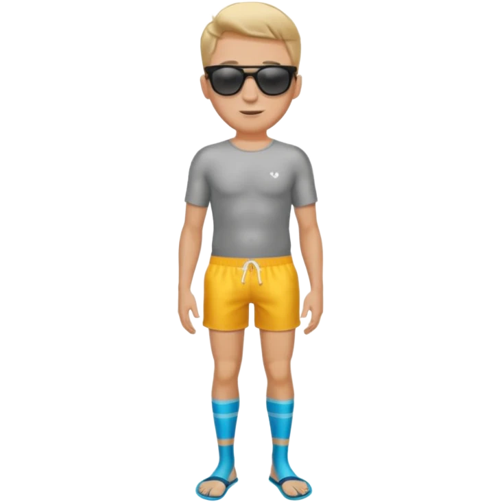 white male model wearing sunglasses full body emoji