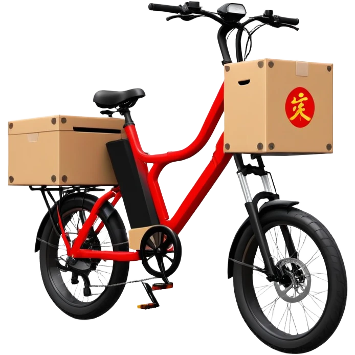 Chinese Monster class electric bicycle for couriers with large delivery box, thick tires, powerful motor emoji