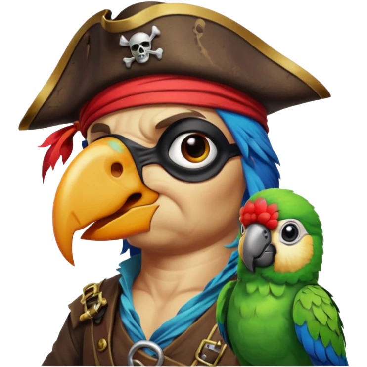 pirate and parrot emoji