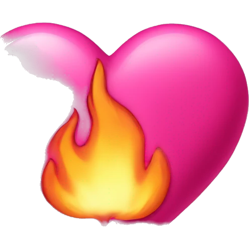 set fire pink heart  emoji