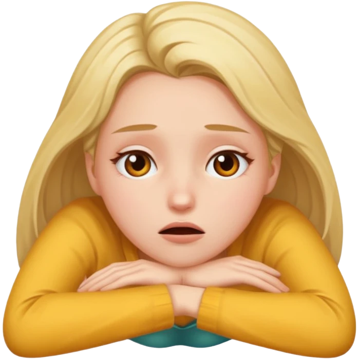 girl lying down in despair, face up emoji