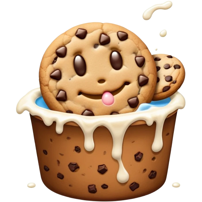 Cookie getting dunked in milk emoji