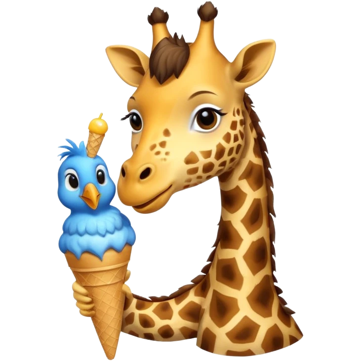 Giraffe with Ice Creams
Giraffe sharing cone with bird



 emoji