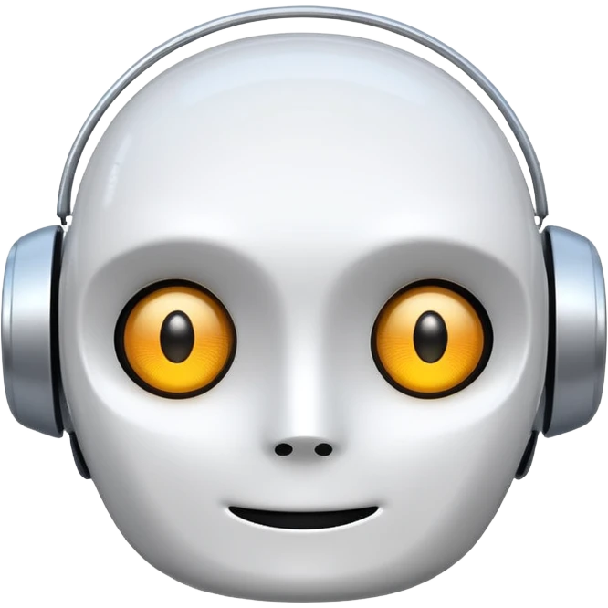 friendly AI robot face with a chat bubble, simple and expressive, emoji style emoji