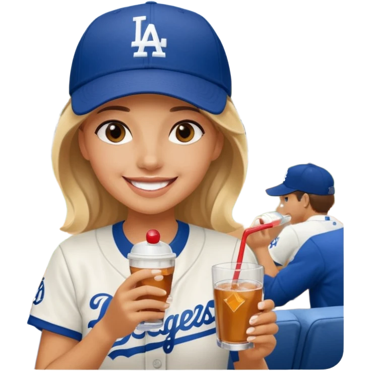 Girl at los Angeles dodgers game emoji
