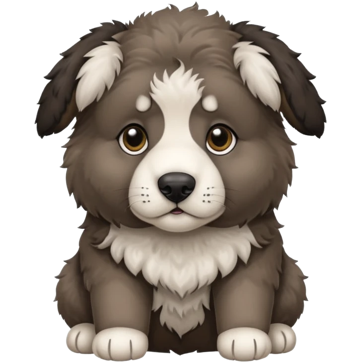 A dark-colored Caucasian Shepherd puppy with cropped ears emoji