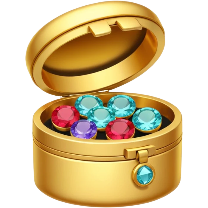 шкатулка маленькая золотая круглая с камнями  emoji