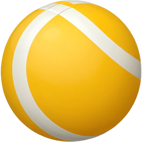 yellow and white striped ball, flat, no shadow, colored circle emoji style emoji