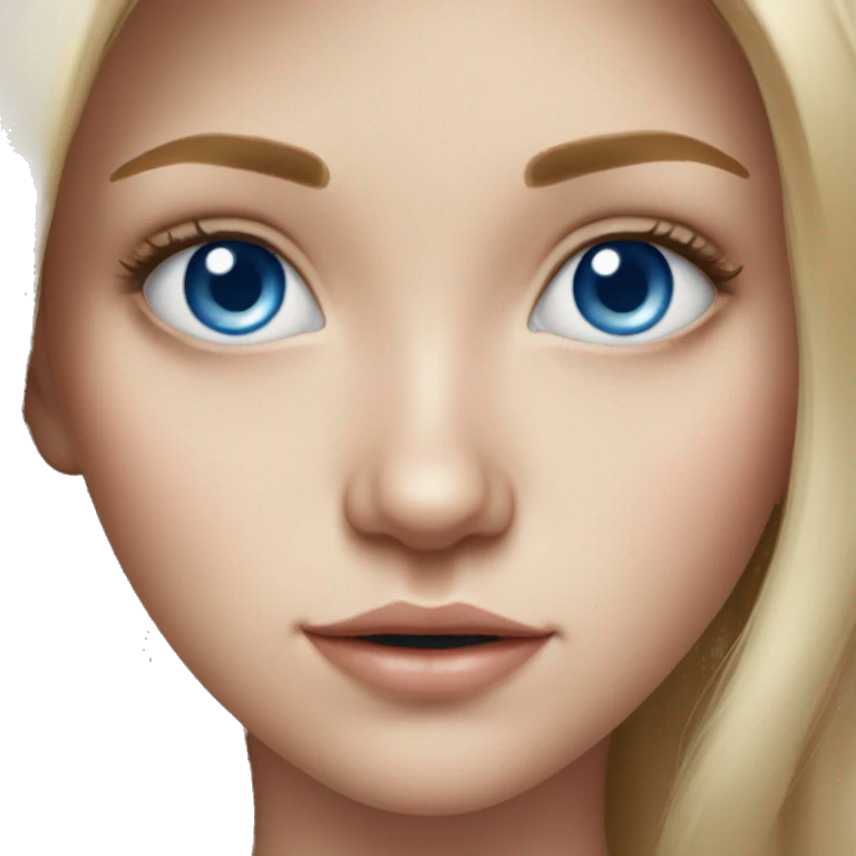 realistic portrait of a blue eyed girl emoji