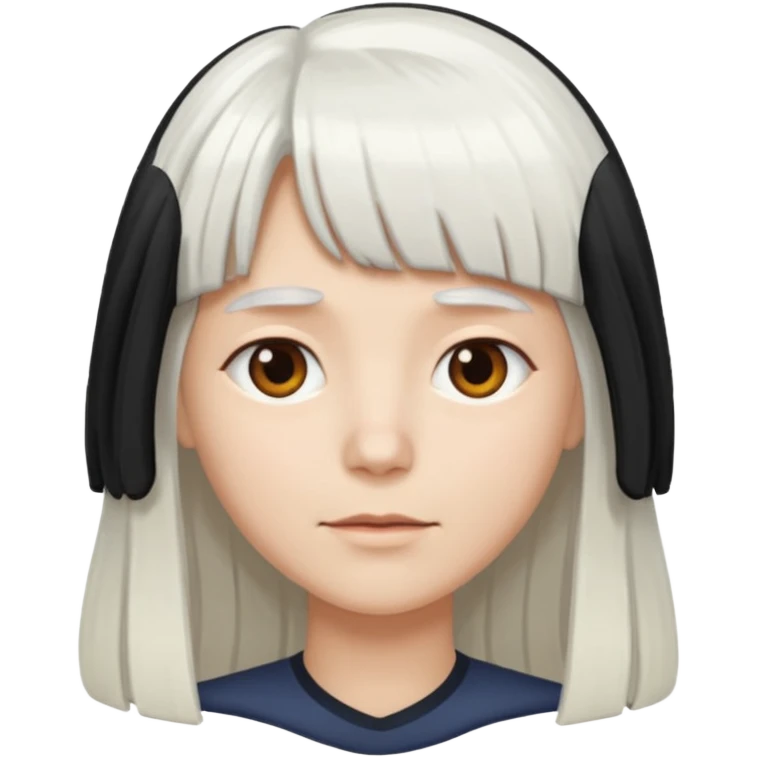 little longer white hair and bangs emoji