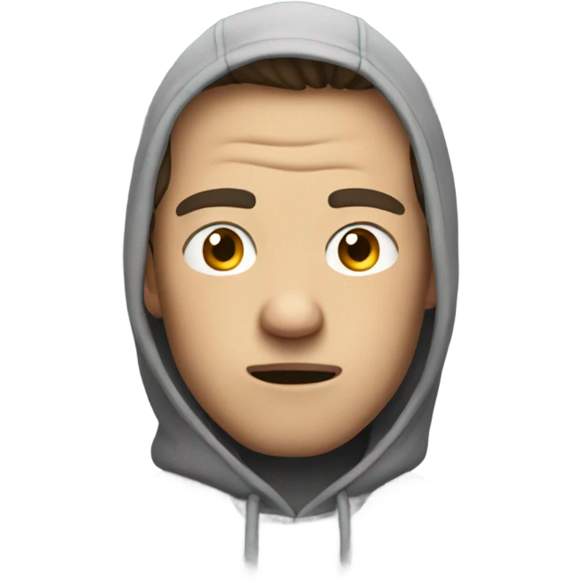 guy wearing hoodie looking annoyed to the side emoji