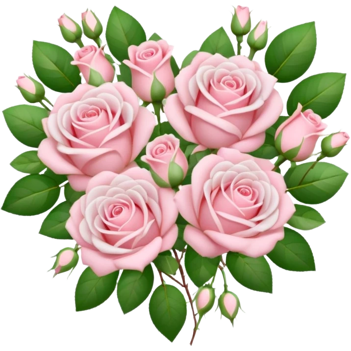 pastel roses in a heart shaped bouquet emoji
