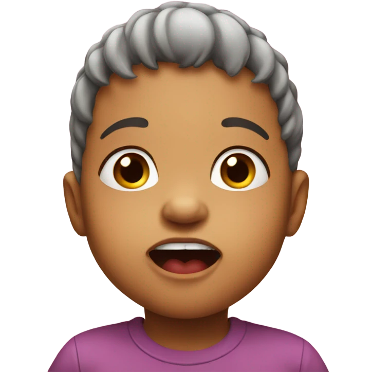 toddler with mouth drooling emoji