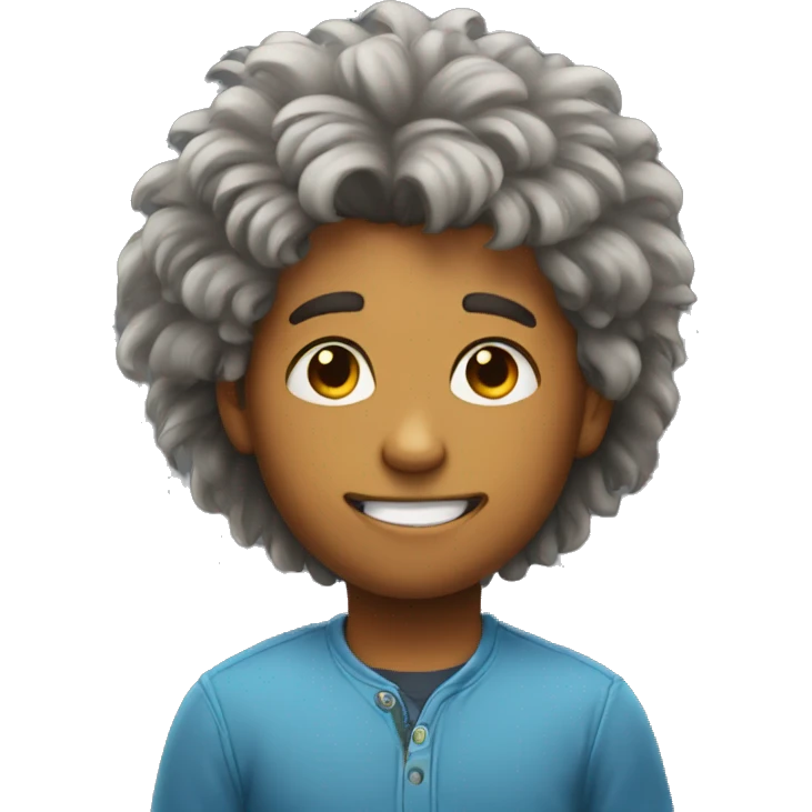 With boy with fluffy hair emoji
