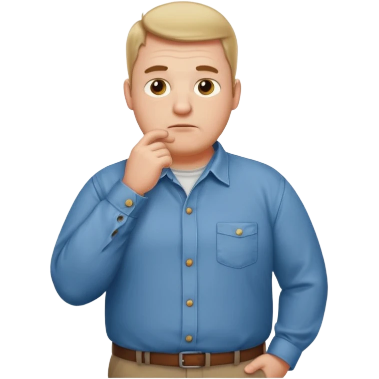 stocky man with hand on chin full length emoji