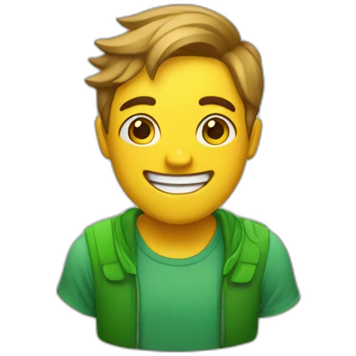una cara de emoticono sonriente verde emoji