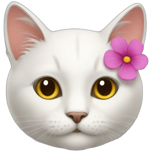 Cat with flower emoji