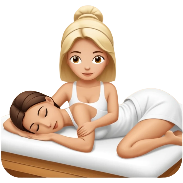 white Lady getting a massage at the spa relaxing emoji