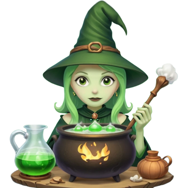 green witch cooking potion emoji