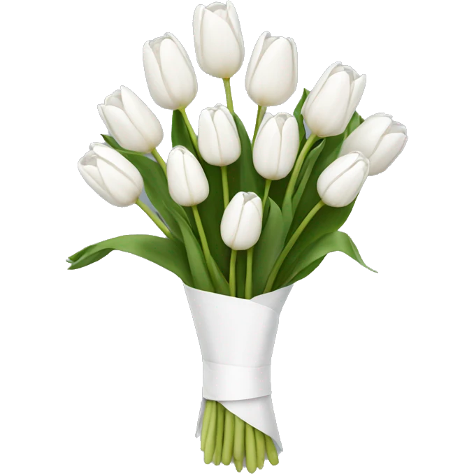 white tulip bouquet  emoji
