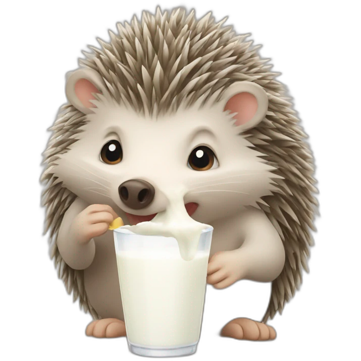 Hedgehog drinking milk emoji