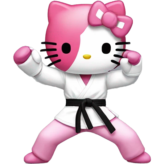 Hello Kitty fighting taekwondo emoji