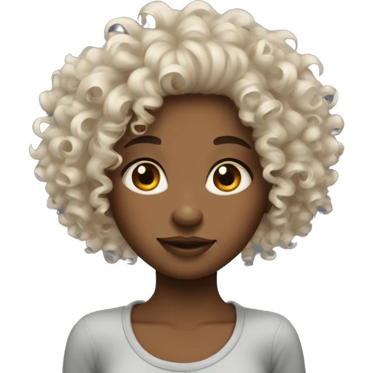 Curly hair girl with tattood  emoji
