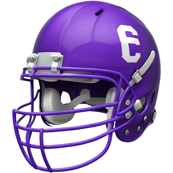 College football player helmet in purple color emoji