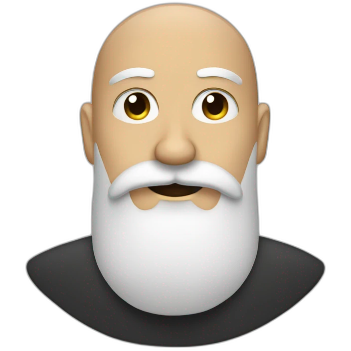 one bald man with moustache, long black beard emoji