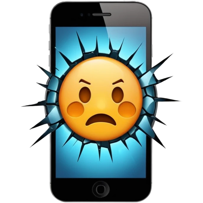 cracked phone screen emoji