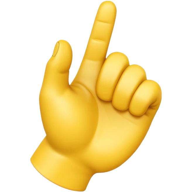 A 3D Apple-style yellow hand emoji, closed fist with thumb pointing backward over the shoulder direction, smooth rounded shape, shiny surface, clean minimal background. emoji