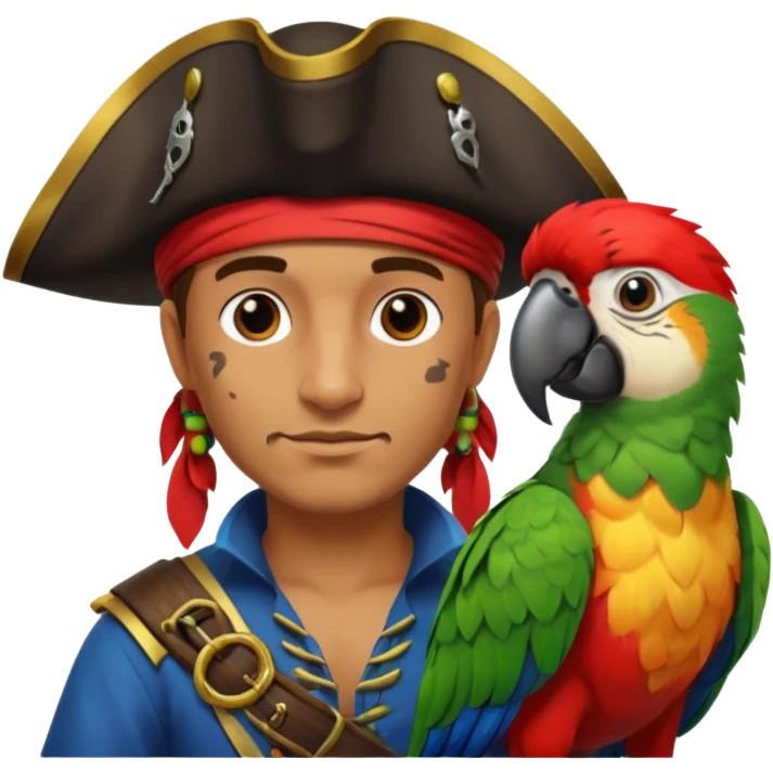 pirate and parrot emoji