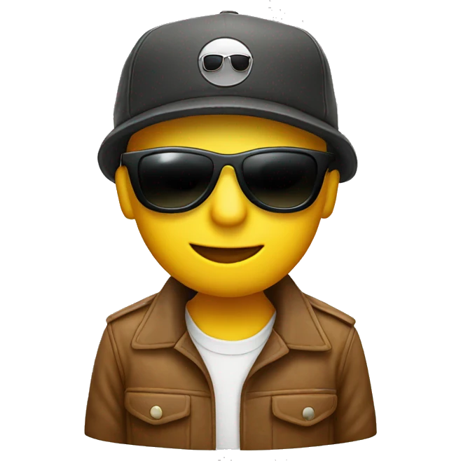 Car with sunglasses and cap emoji