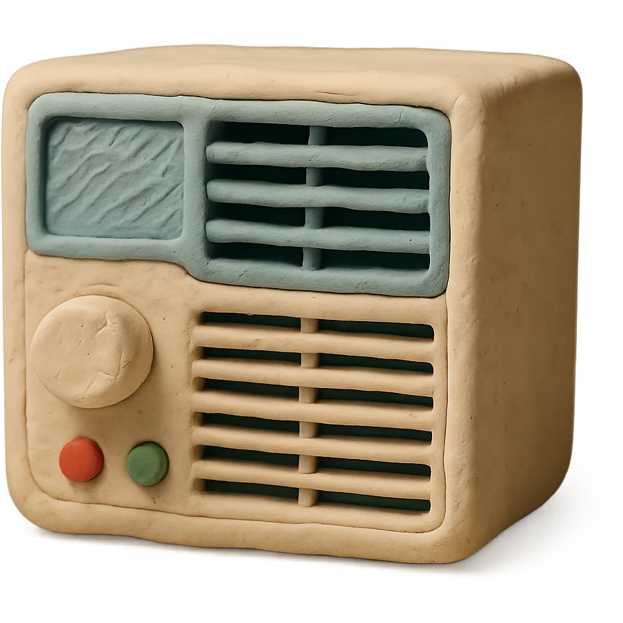 window air conditioning unit with buttons and vents in claymation style with matte finish and soft lighting emoji
