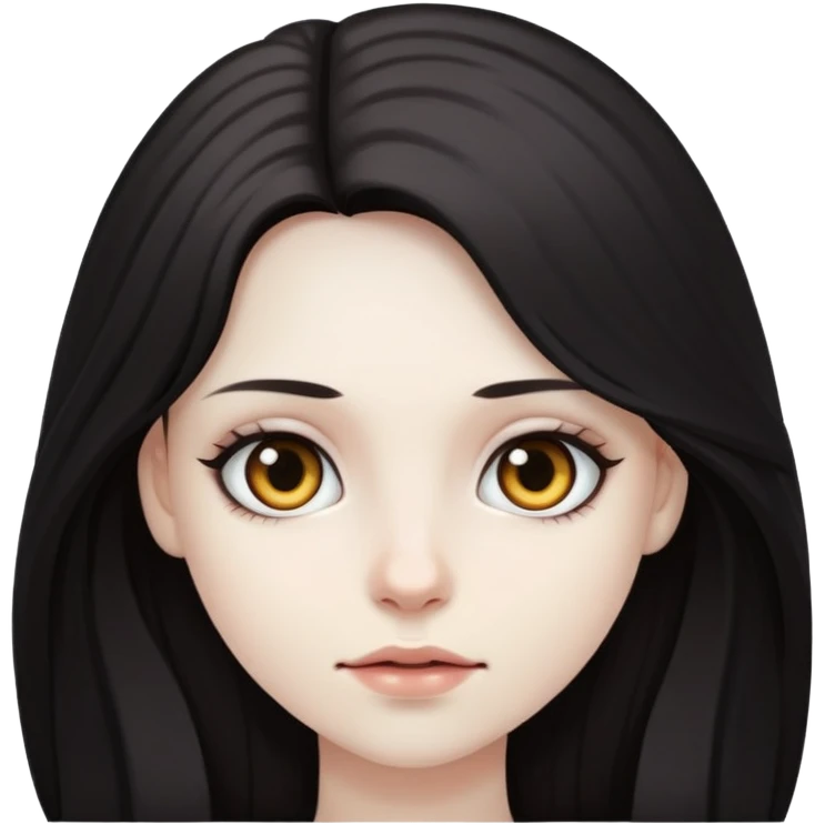 Pale sking dark eyes and dark long hair girl emoji