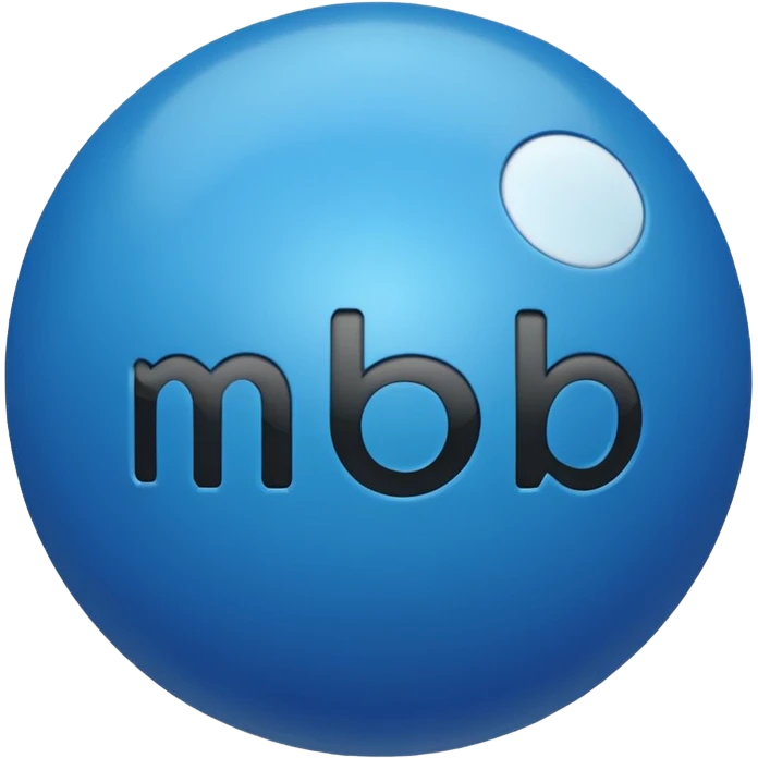 Blue ball (MB) written on it. emoji