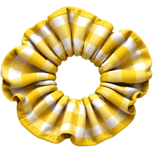Yellow gingham scrunchie emoji