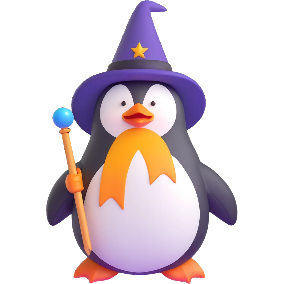 penguin wizard emoji