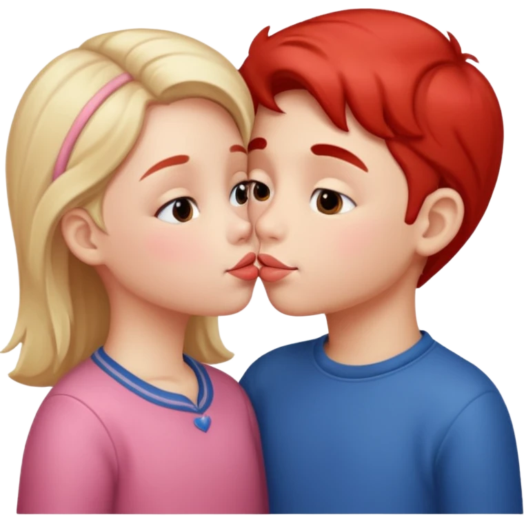 Des enfants qui se font un bisou sur la bouche emoji
