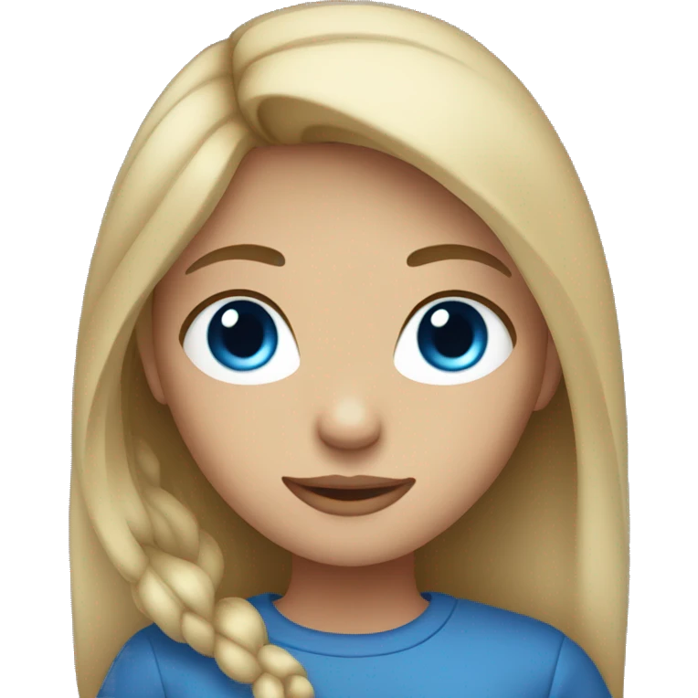 A girl with dark blond Hair and Blue eyes  emoji