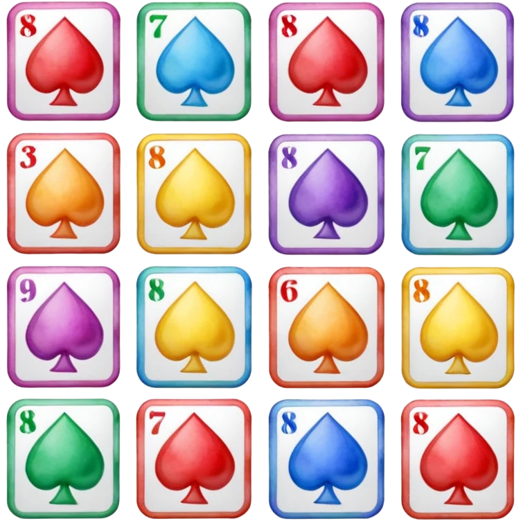 watercolor Lotto cards emoji