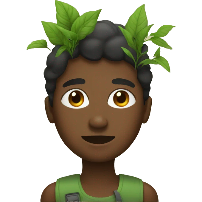 black person with plants emoji