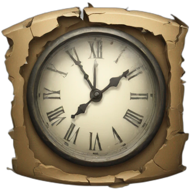 Damaged clock emoji