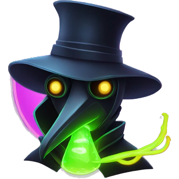 plague doctor with neon elements emoji